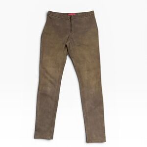 Alice + Olivia Olive Brown Skinny Low Rise Ankle Pants Size 28 Cotton Stretch‎